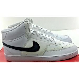 Men's Nike Court Vision Mid White Black Basketball Shoes Size 10.5 11 CD5466-101